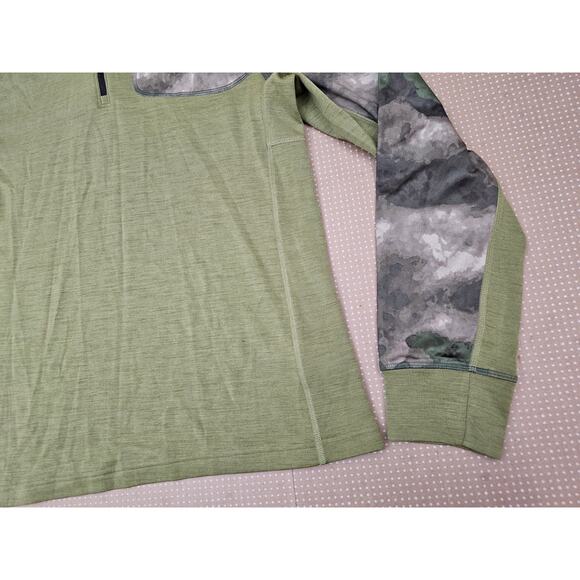 Browning Sweater Pullover Mens Large Camo Wool Blend Speed Thumbholes Hunting - Picture 2 of 9